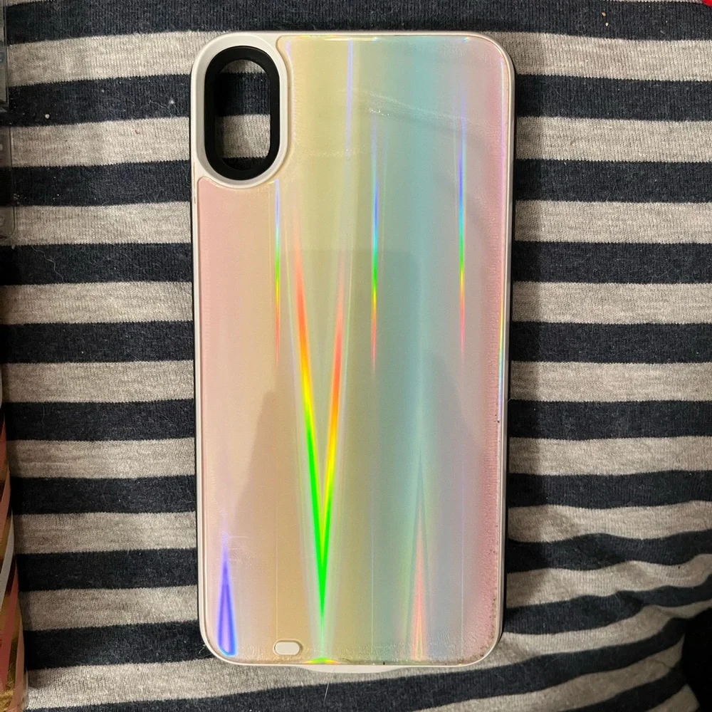 🎉 HOST PICK🎉 Luxy Lemon Rainbow Laser Holo Glass Battery Case for iPhone XS Max